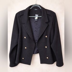 Torrid Black Cropped Military Jacket NWT Size 4 (4X)